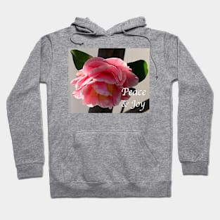 Peace And Joy - Pink And White Camellia Bloom Hoodie